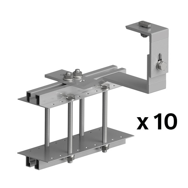 SUNFER S02.2 Fijación salvatejas con abrazaviga para cubiertas de teja (10 PCS) - SUNFER