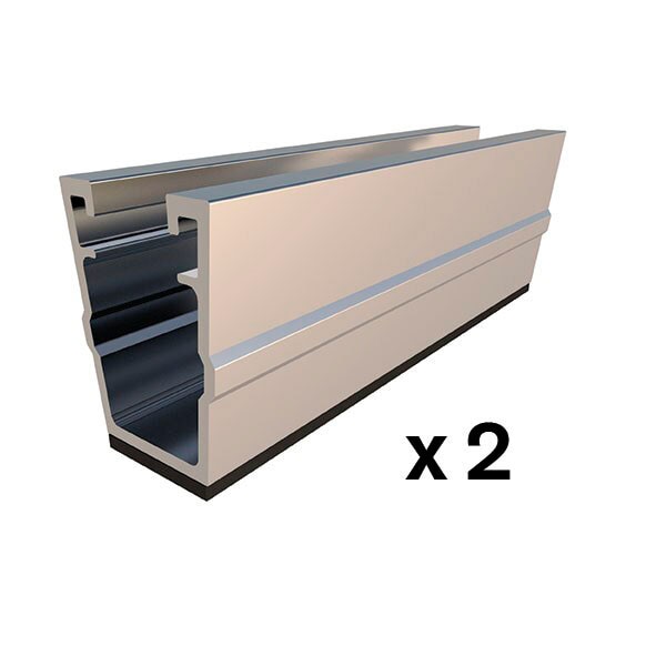 SUNFER S61-ZN Fijación coplanar microraíl, anclaje a chapa trapezoidal. Módulos en horizontal. Tornillería zincada (2 PCS)