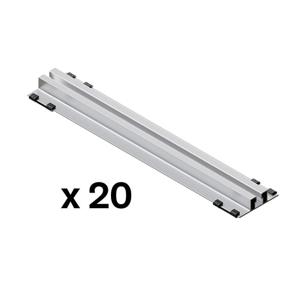 SUNFER S05-380-ZN Microraíl para chapa trapezoidal. Tornillería zincada (20 PCS) - Sunfer