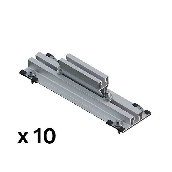 SUNFER S93-380-ZN Microraíl para cubiertas metálicas curvas. Tornillería zincada (10 PCS) - SUNFER