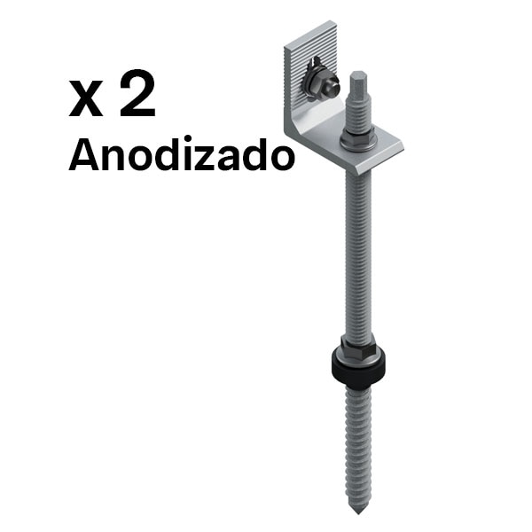 SUNFER S01-250-L-A Tornillo de doble rosca fijación L para madera u hormigón. Anodizado (2 PCS)
